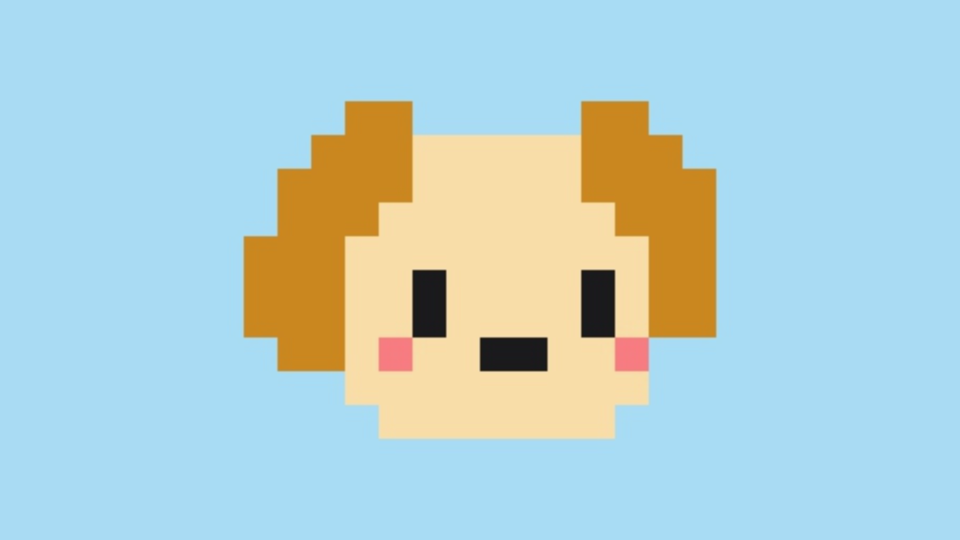 イヌの顔のドット絵